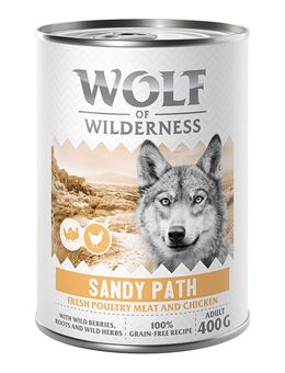 6 x 400 g Wolf of Wilderness Nassfutter zum Probierpreis! - Sandy Path - Geflügel mit Huhn