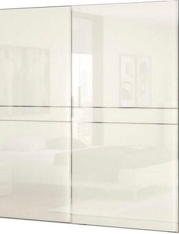 Places of Style Schwebetürenschrank Piano, FSC-zertifiziert, mit Einlegeböden und Kleiderstangen (in 3 Breiten, 224cm hoch, mit verchromten Aufleistungen) UV lackiert, hochglänzend, mit Soft-Close Funktion, in beige oder weiß