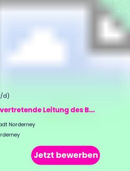 Stellvertretende Leitung des Bereichs Organisation (m/w/d) - Norderney