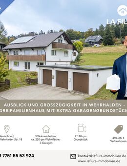 Ausblick und Großzügigkeit in Wehrhalden - Wohnhaus mit drei Einheiten und extra Garagengrundstück - Herrischried