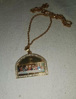 GOLDFARBENE KETTE MIT ANHÄNGER, DAS LETZTE ABENDMAHL - Bautzen