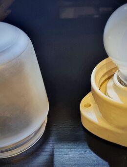 Porzellan Keller Wandleuchte E27 IP54 mit Milch Glaskuppel - Verden (Aller)