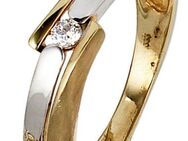 JOBO Goldring Ring mit Zirkonia, 333 Gelbgold Weißgold Bicolor