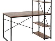 Design Loft Schreibtisch Tisch mit Regalen 120 x 60 x 75 braun - Wuppertal