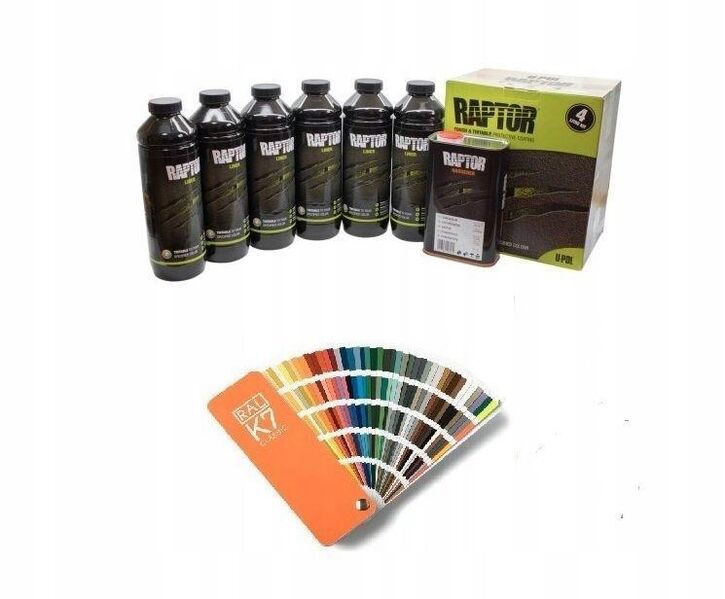 6x Original RAPTOR Lack UPOL je 950ml / 5,7l Härter & 600ML RAL-Farbton Ihrer Wahl komplett Set RLT/S4 - Wuppertal