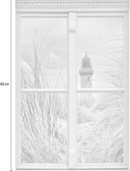 queence Wandsticker Leuchtturm, Wandsticker, Wandbild, selbstklebend, 3D, Fenster