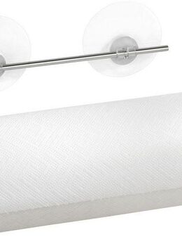 WENKO Wandrollenhalter Modell Static-Loc®, Küchenrollenhalter aus verchromtem Metall, Befestigen ohne Bohren
