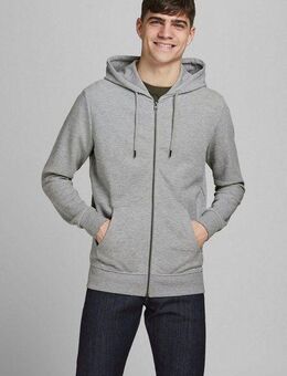 Jack & Jones Kapuzensweatjacke JJEBASIC Hoodie mit Rippbündchen und angenehmem Tragegefühl unifarben, modisch, regular fit, Baumwollmischung, Rundhals