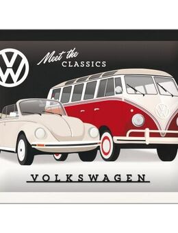 Blechschild VW Käfer Bus - Meet The Classics - Berlin