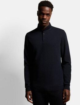 bugatti Langarm-Poloshirt mit Stehkragen