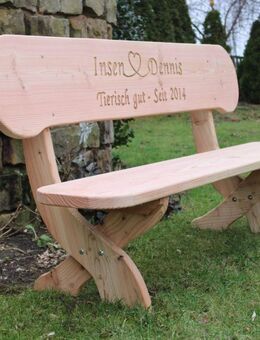 Gartenbank aus Lärche. Holzbank. Hochzeitsgeschenk. Jubiläumsgeschenk. - Steyerberg