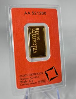 VALCAMBI 20 gr. Goldbarren neu ovp - Mettmann