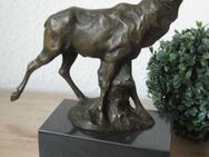 Bronzefigur~Röhrender Hirsch auf Marmorsockel~Skulptur~Hirsch~Figur~Antik - Bad Sassendorf