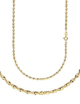 Firetti Collierkettchen Schmuck Geschenk Gold 333 oder 585 Halskette Singapurkette diamantiert, Made in Germany