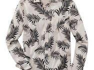 John Devin Hawaiihemd Regular Fit, Langarm, Freizeithemd mit Palmenprint aus reiner Baumwolle