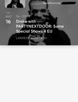 3x Drake Stehplatz Innenraum 16.08.25 Köln - Löhne