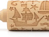 folkroll Teigroller 3D-Motiv-Teigrolle Buchenholz, Maritim
