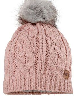 MAXIMO Strickmütze mit Zopfstrickmuster und FakeFur Bommel