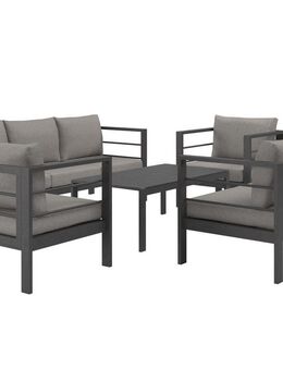 KONIFERA Gartenlounge-Set »New Jersey«, (Set, 19-tlg., 1x 3er Sofa, 1x 2er Sofa, 2 Sessel, Tisch 62x110x41 cm), inkl. Auflagen, Tischplatte aus Nonwood