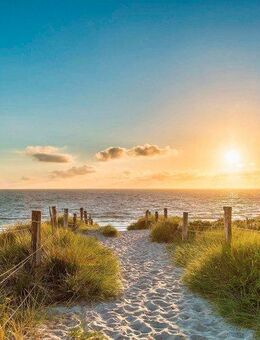 living walls Fototapete Strand Dünen Sonnenuntergang, glatt, Motiv, abstrakt, naturalistisch, Dünen Tapete Strand Fototapete Schlafzimmer Tapeten Design Wandtapete