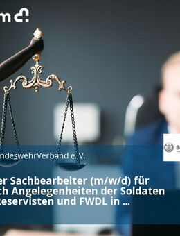 Juristischer Sachbearbeiter (m/w/d) für den Bereich Angelegenheiten der Soldaten auf Zeit, Reservisten und FWDL in Vollzeit / Teilzeit - Berlin