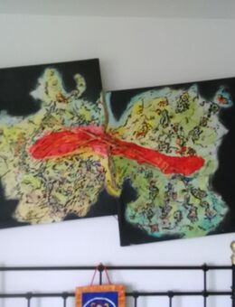 Acryl-Reliefbild mit Mischtechnik auf Leinwand - Waldbreitbach