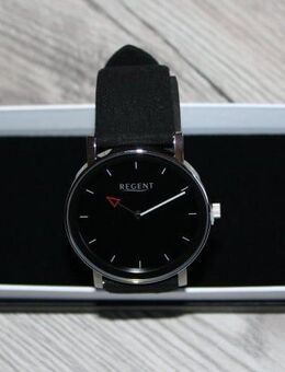 Regent BA-630 Damen Armbanduhr Analog Damenuhr schwarz Quartz Microfaser Textilarmband NEU - Sonneberg