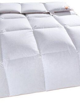 RIBECO Daunenbettdecke Richard, Bettdecken für Sommer oder Winter, Made in Germany, Füllung: 90% Daune & 10% Federn, Bezug: Baumwolle, Bettdecke 135x200 cm, 155x220 cm und weitere Größen, Decke
