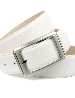 Anthoni Crown Ledergürtel Jeansgürtel in weiß