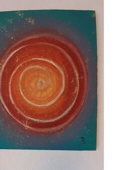 Bild rote Spirale Gemälde Abstrakt Acryl Leinwand Modern Original Unikat 40 x 50 cm - Lüneburg