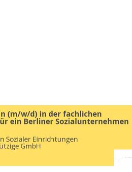 Schneider*in (m/w/d) in der fachlichen Anleitung für ein Berliner Sozialunternehmen - Berlin