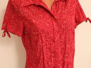 Box#70 Leara Bluse M 38 kurzarm Damenbluse Damen rot Pailetten Hemdbluse - Mühlberg (Elbe)