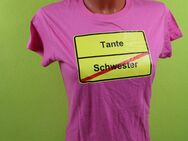 Box#119 Shirt Kurzarmshirt rosa S 36/38 T-Shirt Motivshirt Schwester zu Tante - Mühlberg (Elbe)