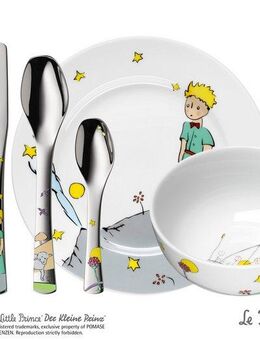 WMF Kindergeschirr-Set Der kleine Prinz (6-tlg), 1 Personen, Cromargan® Edelstahl Rostfrei 18/10, Porzellan, ab 6 Jahren, hygienisch, säurefest