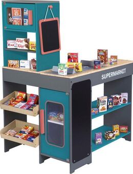 Tanner Kaufladen Moderner Supermarkt, inkl. 40 Kaufladenminiaturen, aus Holz, FSC® - schützt Wald - weltweit
