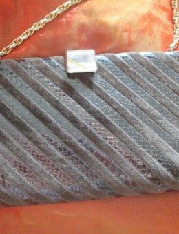 Original VINTAGE * Kroko * Velours- Leder * Clutch * Tasche mit Goldkette * schoko- dunkel- braun * - Riedlingen
