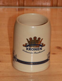 Kronen Dortmunder Privatbrauerei Bierkrug Steingut Steinzeug Keramik 0,5 l neuwe - Borken
