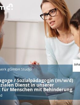Sozialpädagoge / Sozialpädagogin (m/w/d) für den Sozialen Dienst in unserer Werkstatt für Menschen mit Behinderung - Lüdenscheid