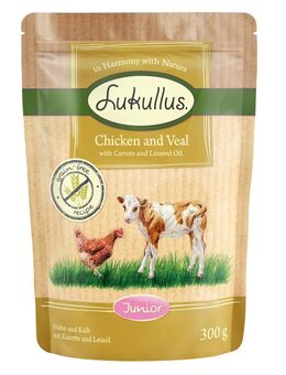 Lukullus Naturkost Junior 6 x 300 g Huhn & Kalb (getreidefrei)