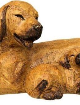 Ambiente Haus Dekofigur Hund mit Welpe, liegend