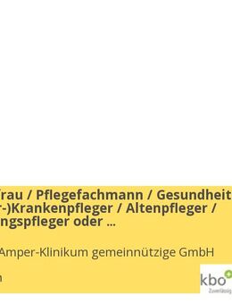 Pflegefachfrau / Pflegefachmann / Gesundheits- und (Kinder-)Krankenpfleger / Altenpfleger / Heilerziehungspfleger oder Fachkrankenpfleger - Pflegeexperte für Psychiatrie m/w/d - München