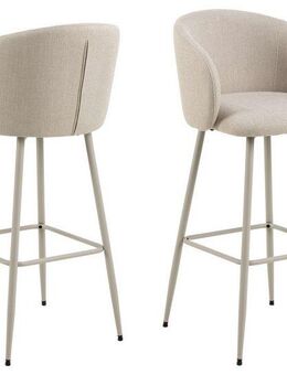 ACTONA GROUP Barhocker Eleanor (Set, 2 St., 2 Stk), Barhocker, Basel beige, Gestell grau rau, 2 Stk