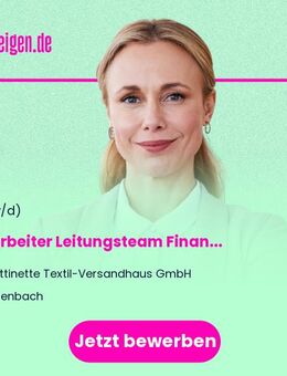 Mitarbeiter Leitungsteam Finanzbuchhaltung (m/w/d) - Villenbach