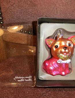 Glasfigur Hund/ pink/ Weihnachtsschmuck/ NEU/ echtes Glas/ OVP - Duisburg