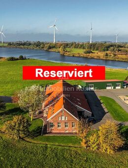 Einmalige Gelegenheit - Ausgezeichneter Gulfhof mit Bootssteg, gr. Scheune und ELW auf 39.335qm - Emden