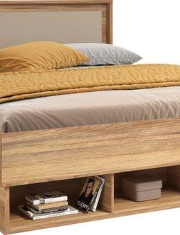 Home affaire Bettgestell Wharton, 140, 160 oder 180cm Breite, Made in Europe (mit oder ohne Stauraumschubladen), Doppelbett mit offenen Regalen, FSC-zertifizierter Holzwerkstoff