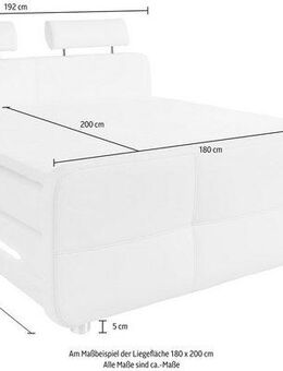 Jockenhöfer Gruppe Boxspringbett Gina, inkl. Topper und LED-Beleuchtung, erhältlich in der Größe 180x200cm