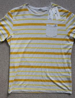 Tom Tailor T-Shirt Streifen grau gelb orange Größe L - Niddatal