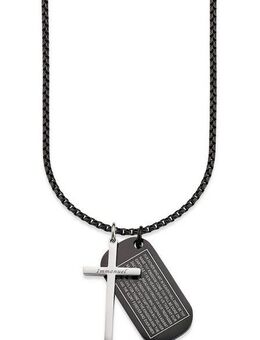 Bruno Banani Kette mit Anhänger Schmuck Geschenk Halskette Kreuz Vater Unser Venezianerkette