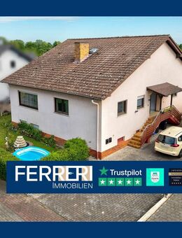 Bungalowtraum in Riedstadt-Leeheim: 8-Zimmer-Idylle mit Einliegerwohnung, Terrasse & Blick ins Grüne - Riedstadt